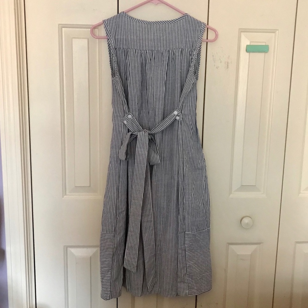 Korean Style Navy Striped Dress NWT